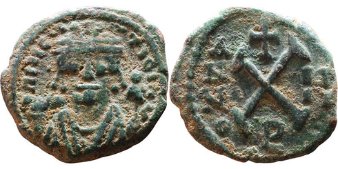 Ancient Byzantine coin of Maurice Tiberius Ae Decanummium - Antioch on the Orontes